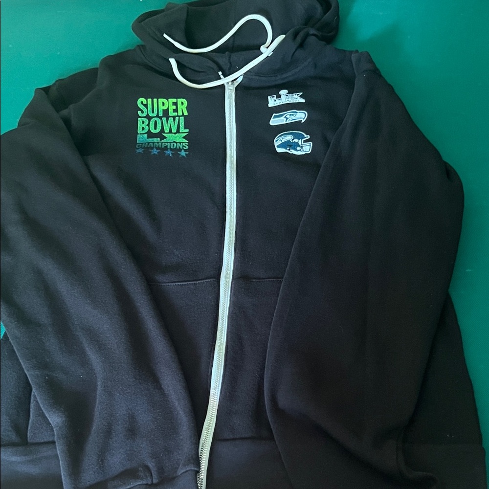 Seattle Seahawks Black Super Bowl Champions Full-Zip Hoodie